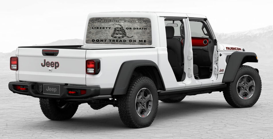 Don't tread on me rear window perforated decal