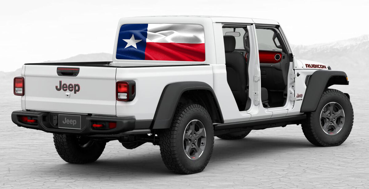 Texas jeep Gladiator rear window perforated decal