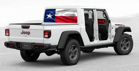 Texas jeep Gladiator rear window perforated decal