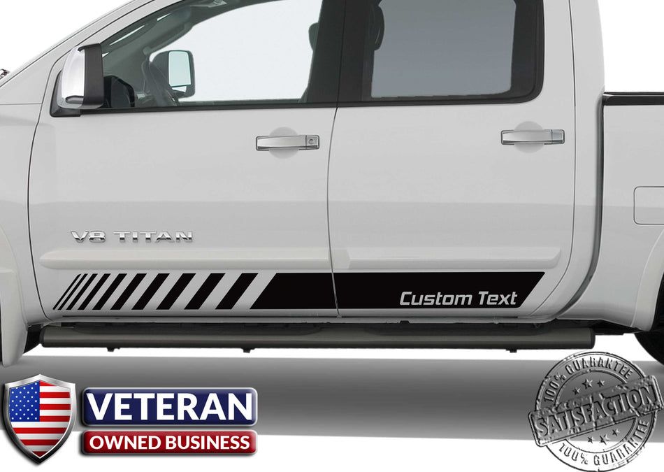 Universal Custom Text Half Strobe Forward door stripes Decals Vinyl Stickers Bedside Set: fits Toyota Ford Ram Chevy GMC Nissan