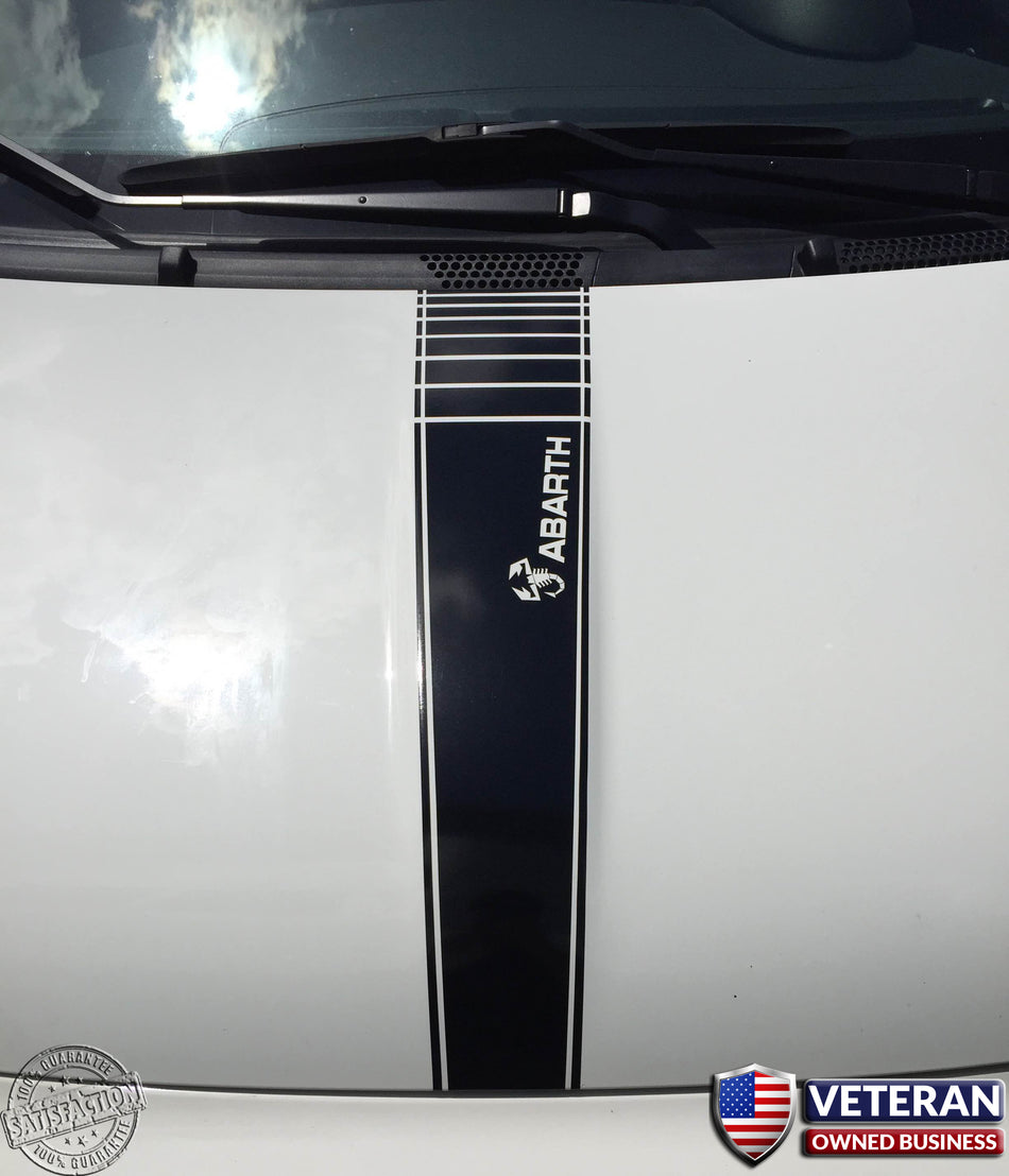 Fiat Abarth and Scorpion - Center Hood Stripe Decal for Abarth, 500 2010-2015