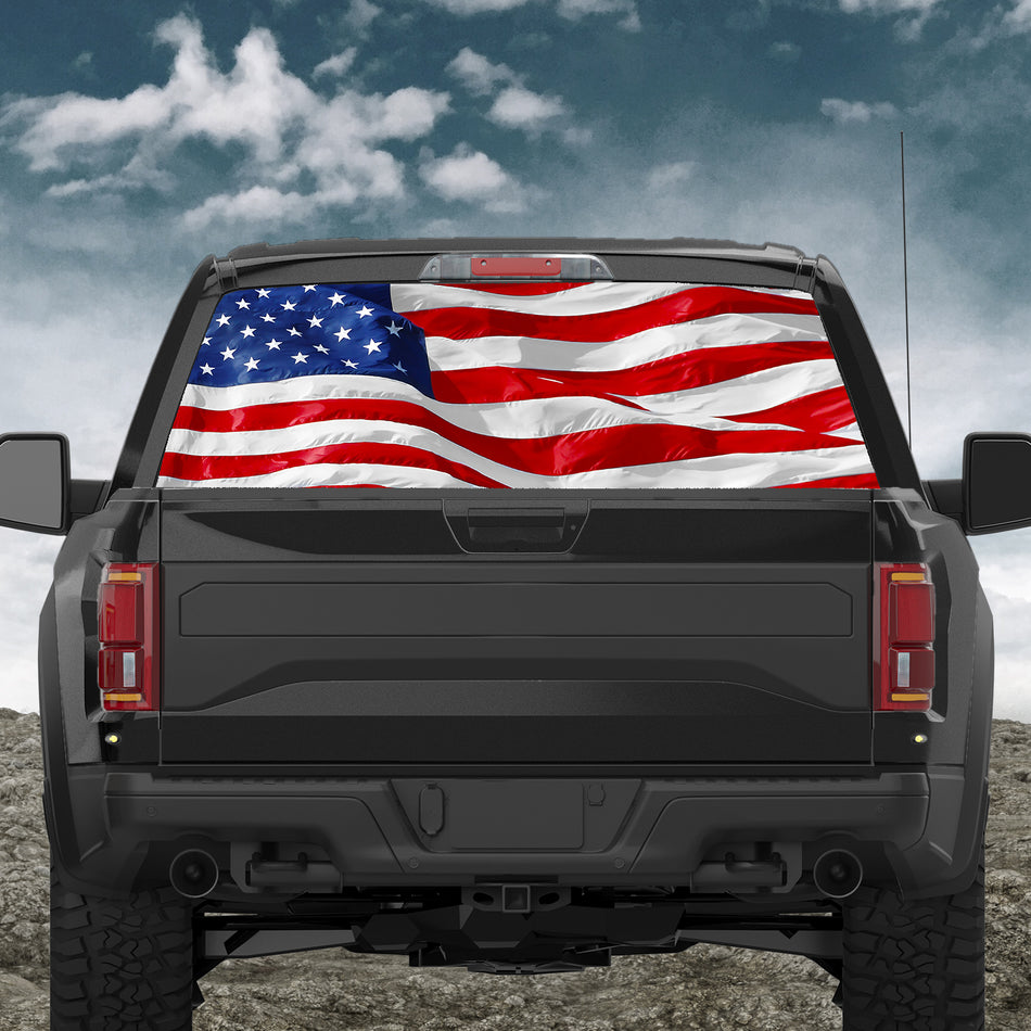 Custom Truck Rear Window 50/50 Perforated Vinyl Decal V2