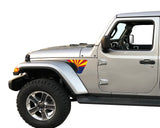 State Flag Fender Vent Inlays Fits: 2018 & up Jeep Wrangler JL JT Sport Sahara Altitude Rubicon