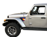 State Flag Fender Vent Inlays Fits: 2018 & up Jeep Wrangler JL JT Sport Sahara Altitude Rubicon