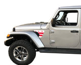 State Flag Fender Vent Inlays Fits: 2018 & up Jeep Wrangler JL JT Sport Sahara Altitude Rubicon