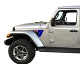 Australian Flag Fender Vent Inlays Fits: 2018 & up Jeep Wrangler JL JT Sport MOA