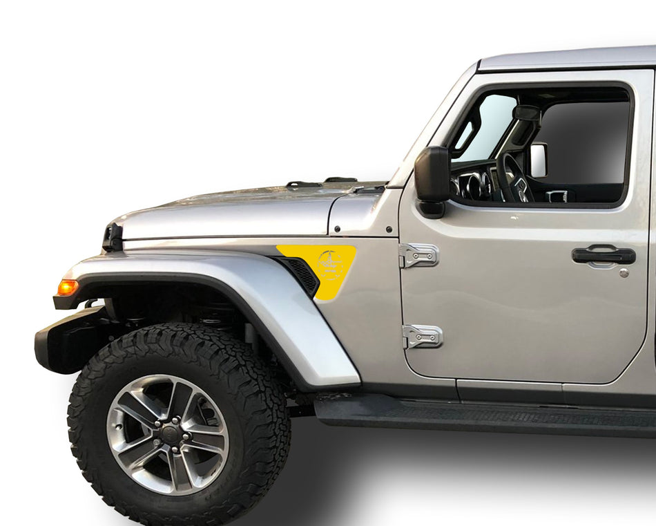 Oscar Mike Star Distressed Flag Fender Vent Inlays Fits: 2018 & up Jeep Wrangler 0267