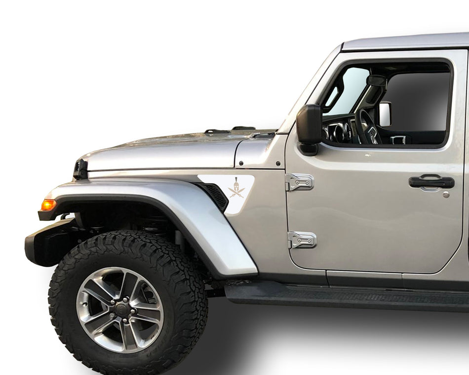 Spartan/Gladiator Helmet Fender Vent Inlays Fits: 2018 & up Jeep Wrangler JL JT