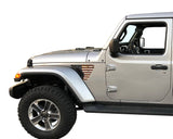 US American Flag Fender Vent Inlays Fits: 2018 & up Jeep Wrangler JL JT Sport