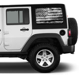 Universal American Flag Black & White Window Tint Perforated Vinyl Fits: Jeep 2/4 Door Hard Top