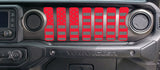2 Color American Flag Dash grill decal Fits: 2018 & up Jeep Wrangler JL JT Sahara Altitude 0464