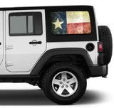 Universal Texas Flag Window Tint Perforated Vinyl Fits: Jeep 2/4 Door Hard Top