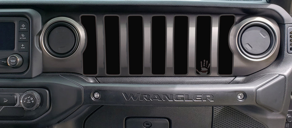2 Color Jeep Wave Dash grill decal Fits: 2018 & up Jeep Wrangler JL JT Sahara Altitude 0464