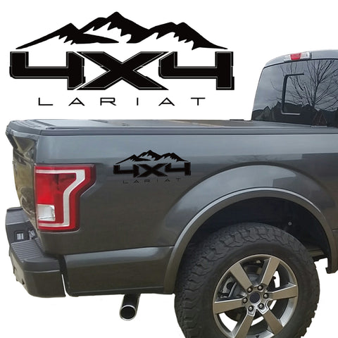 4X4 LARIAT MTN BEDSIDE VINYL DECAL FORD TRUCK 2008-2017 F250 F350 SUPER DUTY