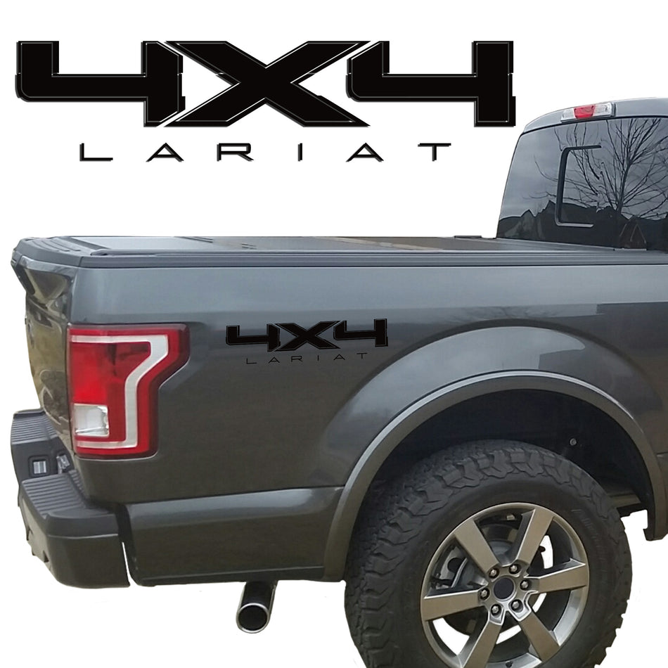 4X4 LARIAT BEDSIDE VINYL DECAL FIT FORD TRUCKS 2008-2017 F150 F250 SUPER DUTY 0005