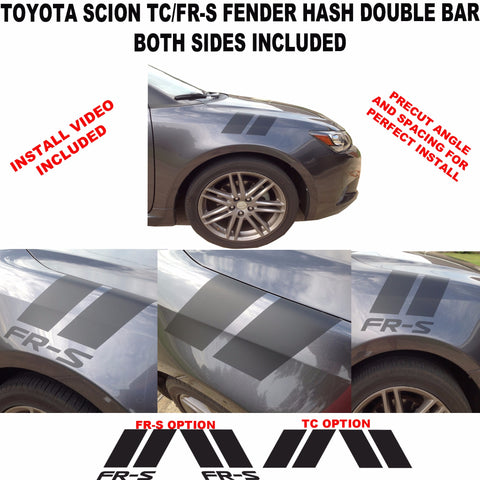 Fender Hash Double Hash vinyl graphics racing for Toyota Scion tC FS-R 2005-2016