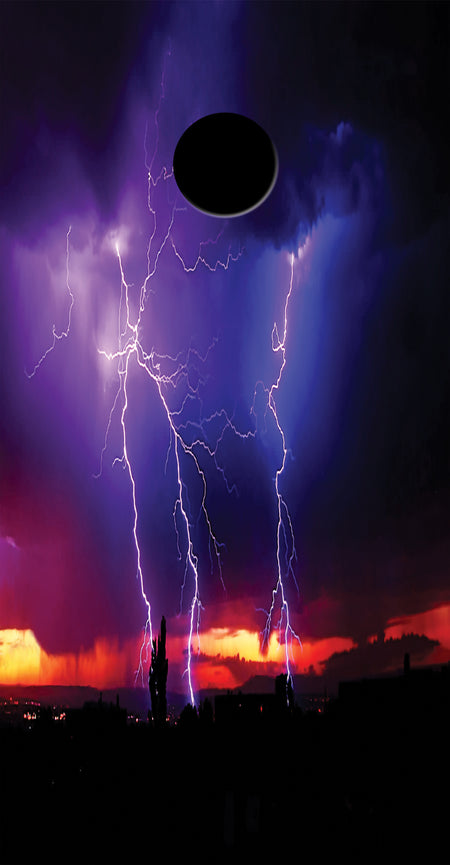 Thunderstorm Lightning Custom Vinyl Cornhole Wrap