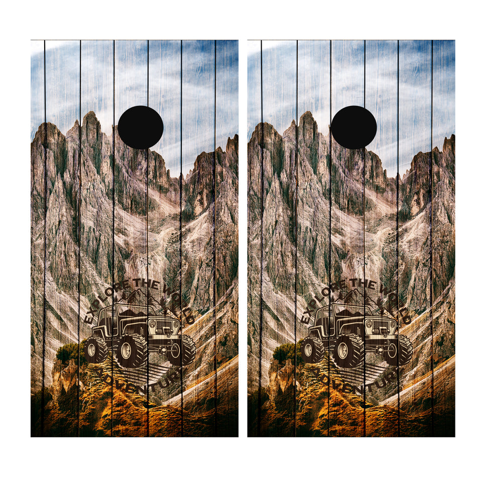Mountain Scene Cornhole Board Wrap Vinyl