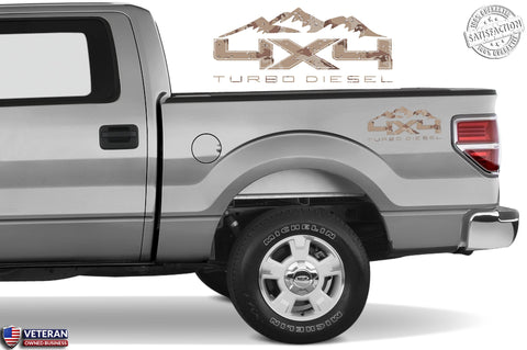 4X4 TURBO DIESEL MTN Bedside Desert Decal Fit Ford 2008-2017 F150-250 SUPER DUTY