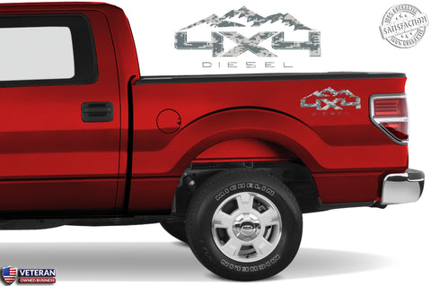 4X4 DIESEL MOUNTAIN Bedside Digi Decal Fits Ford 2008-2017 F150-250 SUPER DUTY