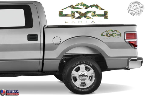 4X4 LARIAT MOUNTAIN Bedside Forest Decal Fits Ford 2008-2017 F150-250 SUPER DUTY