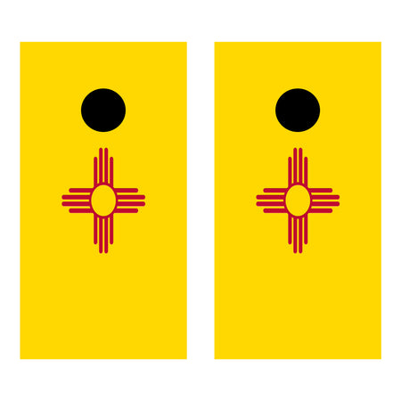 New Mexico State Flag Custom Cornhole Vinyl Wrap