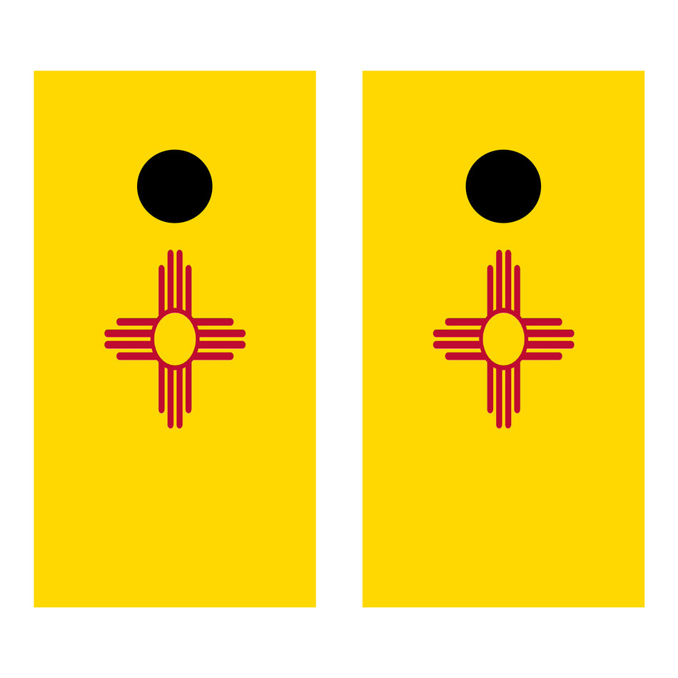 New Mexico State Flag Custom Cornhole Vinyl Wrap