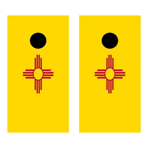 New Mexico State Flag Custom Cornhole Vinyl Wrap