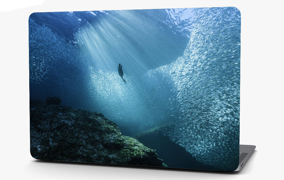 Ocean Swarm of Fish Vinyl Laptop Computer Skin Sticker Decal Wrap Macbook Various Sizes