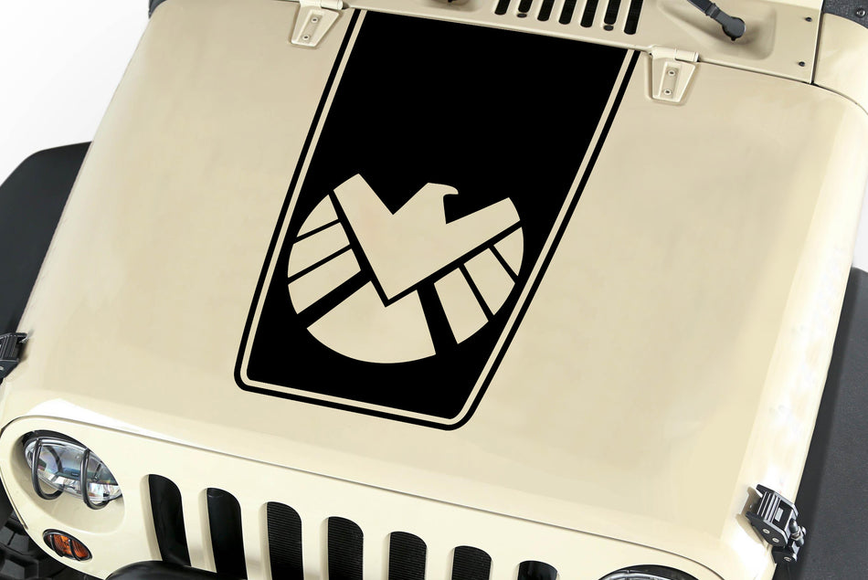 Patriot Eagle Hood Blackout Vinyl Decal Sticker fits: Jeep Wrangler JK TJ YJ