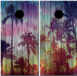 2x Palm Tree Sunset  Cornhole Board Bag Toss Vinyl Wrap Set- Universal Fit Oracal 3M