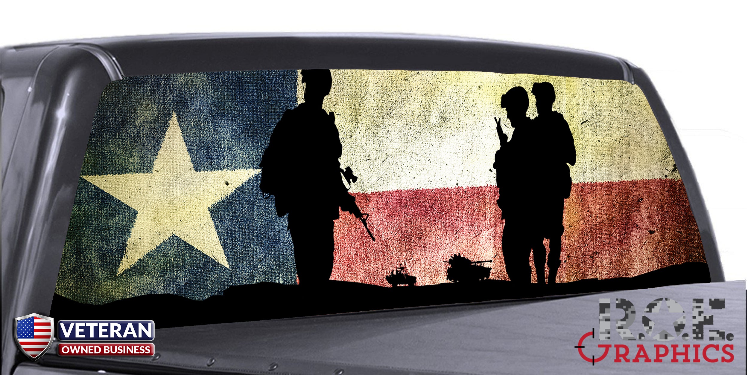 Texas rear window perforated decal