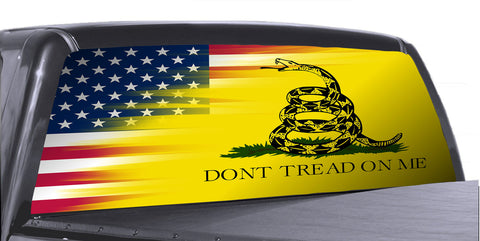 Don't tread on me rear window perforated decal