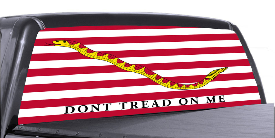 Don't tread on me rear window perforated decal