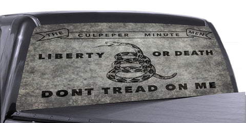 Don't Tread on Me rear window perforated decal