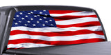 American Flag rear window perforated decal