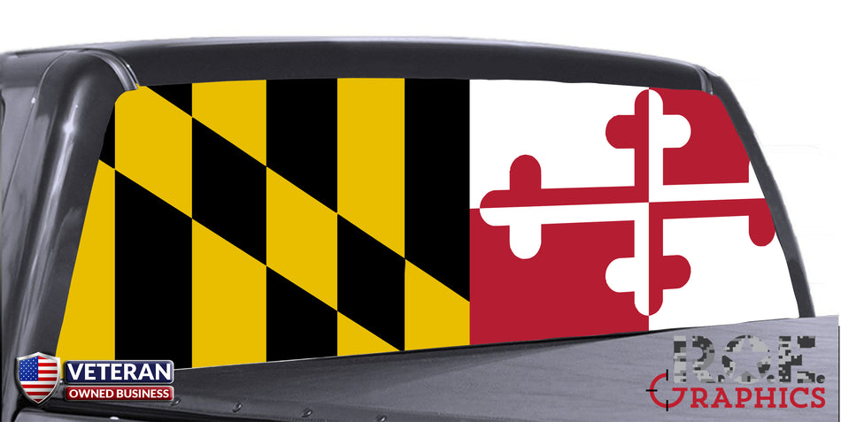 Maryland rear window perforated decal