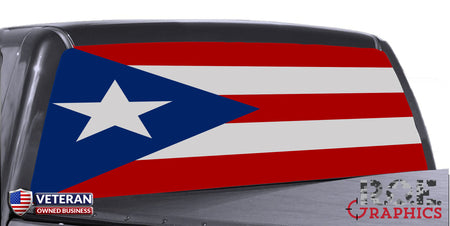 Puerto Rico rear window perforated decal