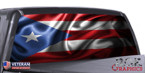 Puerto Rico rear window perforated decal