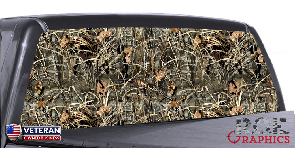 Grassy Camouflage Universal Truck Rear Window 50/50 Perforated Vinyl D ...