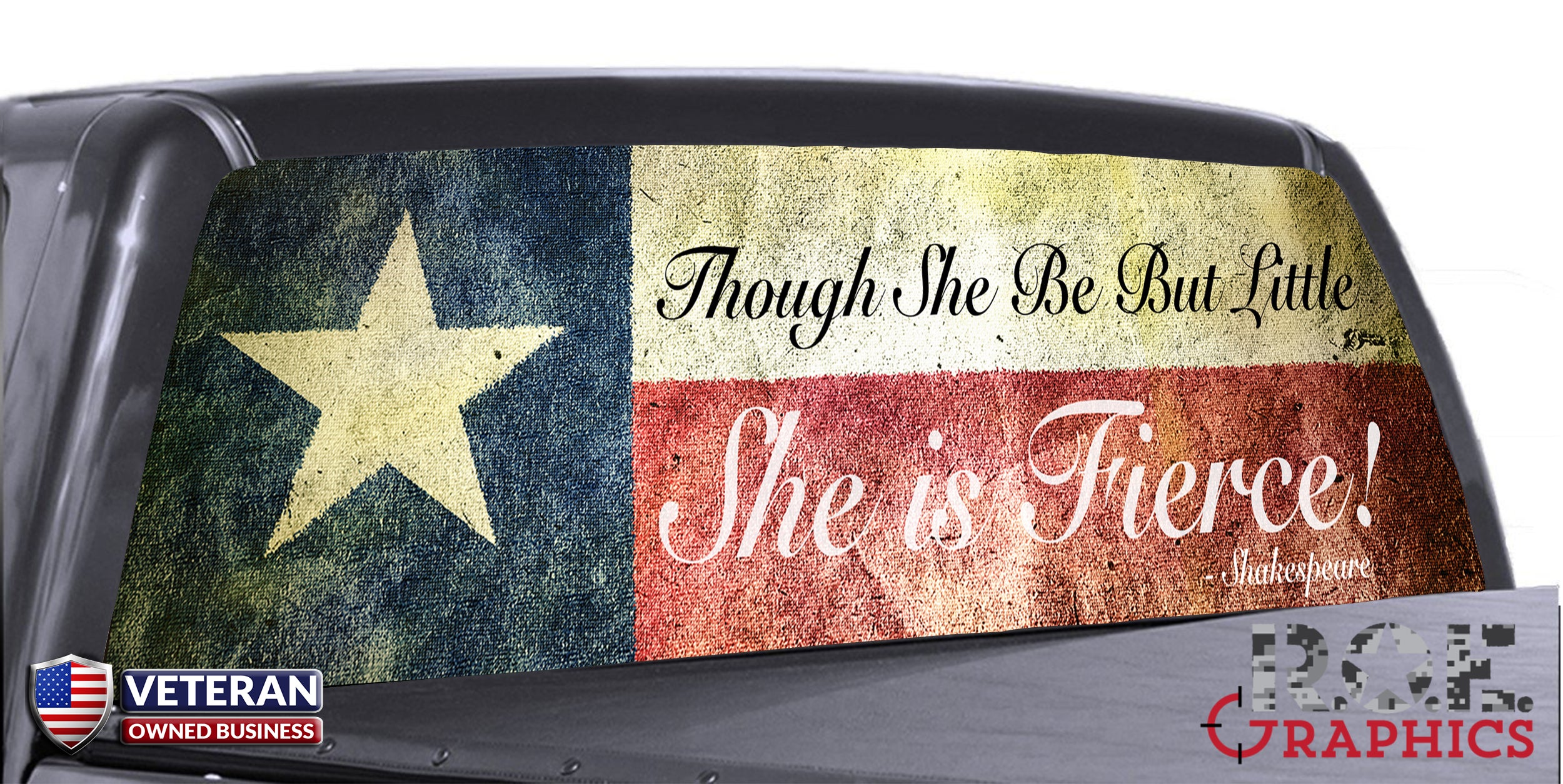 Texas rear window perforated decal