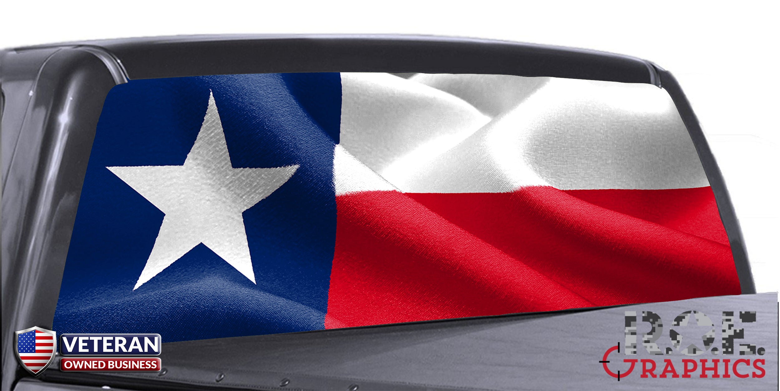 Texas rear window perforated decal
