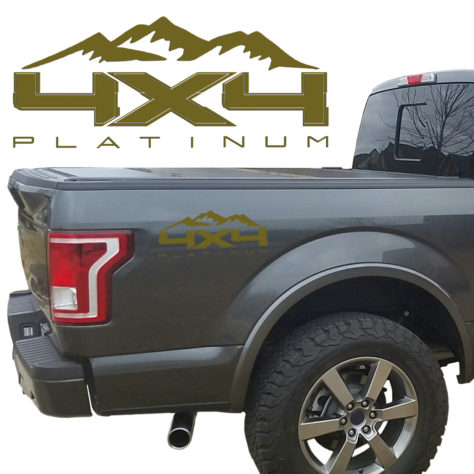 4X4 PLATINUM MTN BEDSIDE VINYL DECAL FORD TRUCK 2008-2017 F250 F350 SUPER DUTY