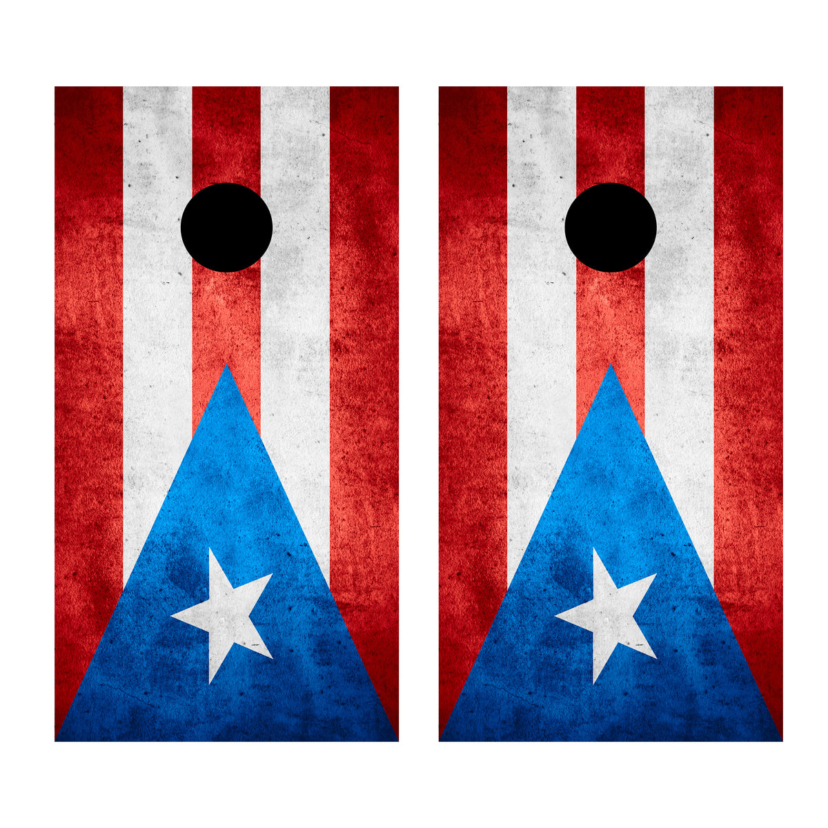 Puerto Rice Flag Custom Cornhole Vinyl Wrap