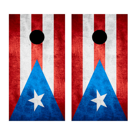 Puerto Rice Flag Custom Cornhole Vinyl Wrap