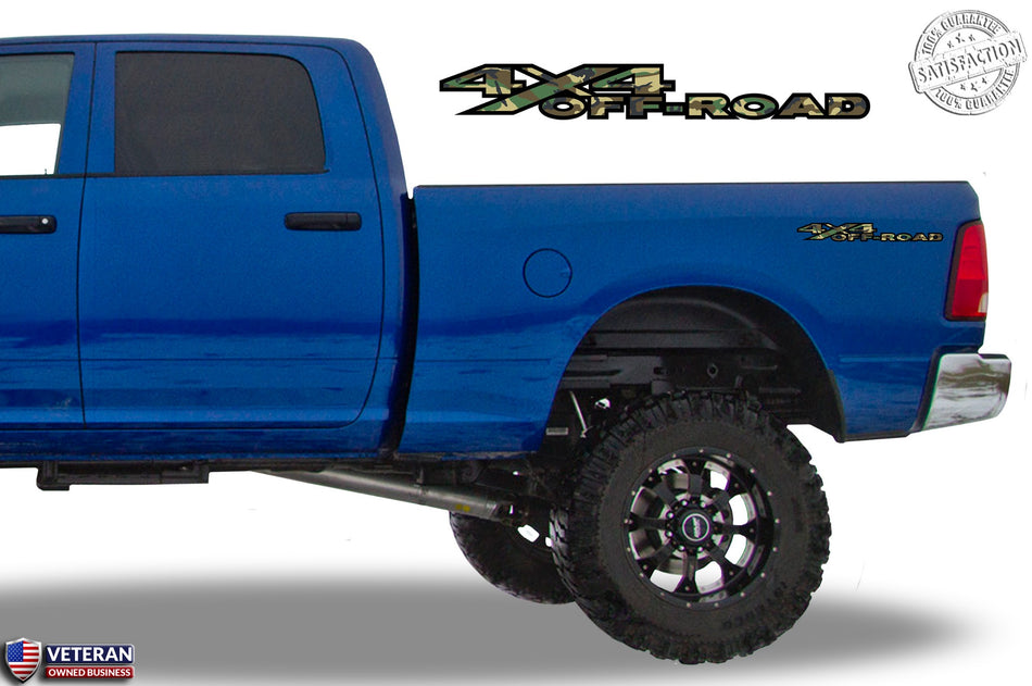 4x4 Off Road Forest Camo Bedside Decals Fits Dodge Ram 2010-17 1500 2500 3500