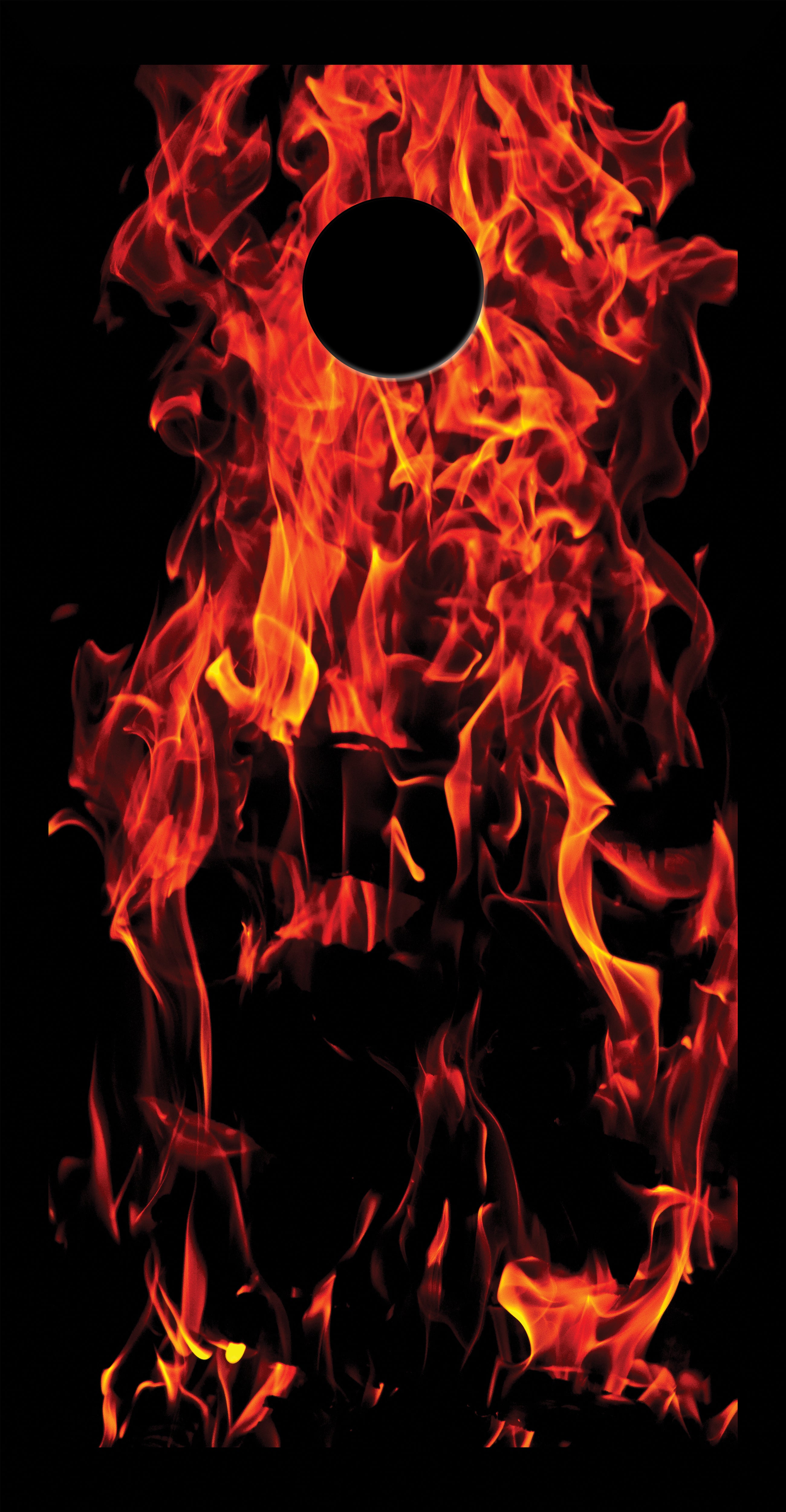 Flames Custom Cornhole Vinyl Wrap