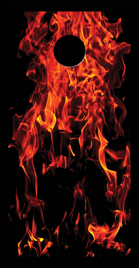 Flames Custom Cornhole Vinyl Wrap