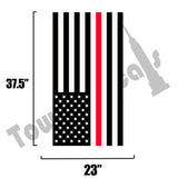Thin Blue Line American Flag hood vinyl decal firefighter fits: Dodge Ram Chevy Ford Toyota Nissan-0067