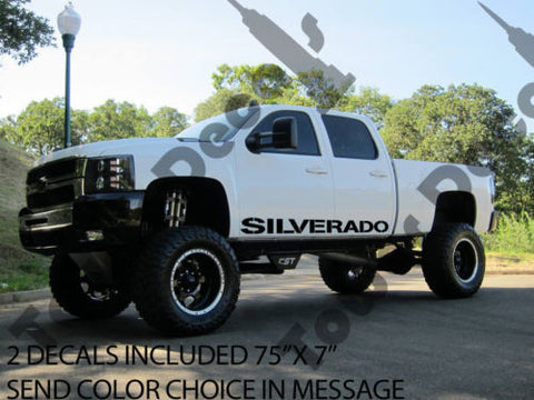 SILVERADO Rocker panel door runner decal Fits: Chevy Silverado 4 door trucks